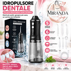 Idropulsore Dentale Portatile 5 Modalità 6 Beccucci Serbatoio 200ml IPX7