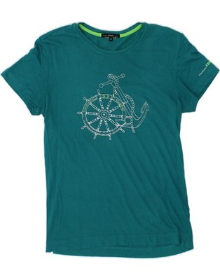GIANFRANCO FERRE Herren Grafik T-Shirt Oberteil IT 48 Medium Grün Baumwolle CV21