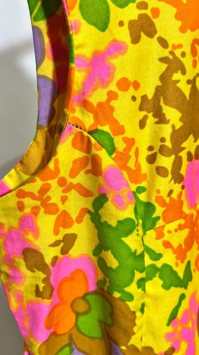 Vtg Sears 60s Mod Shift Mini dress Floral Cotton, $55 - Photo 10