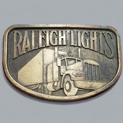 Belt Buckle Raleigh Lights Trucking Big Rig 18-Wheeler Tractor Trailer USA Made