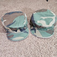 Vintage US Army Woodland Camo Patrol Caps Lot 2 Size 7 1/8 M81 BDU 1987 Propper