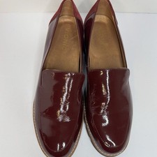 Vionic Kensley Burgundy Patent Leather Moc Slip On Loafer Womens