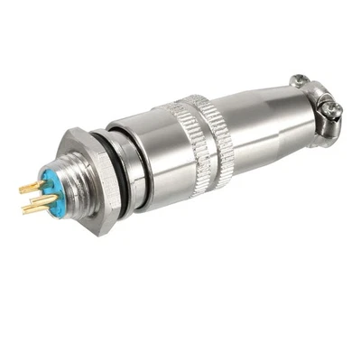 Aviación Conector, 250V 3A 8mm 3P Impermeable Macho Cable Panel Oro Chapado - Imagen 1 de 4