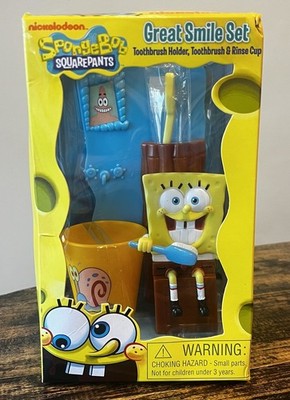 NIB 2012 Nickelodeon SpongeBob Squarepants Great Smile Toothbrush & Cup Set
