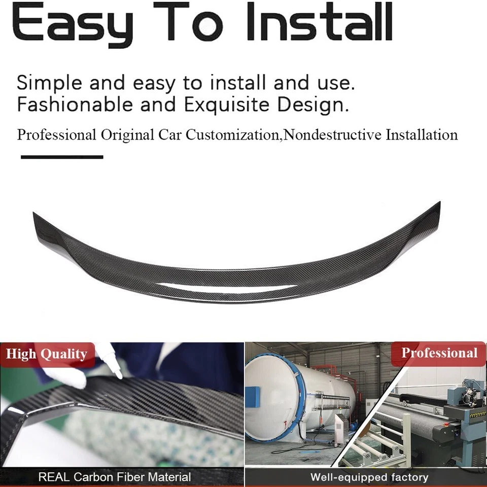 Alerón trasero de carbono real para Maserati Quattroporte GTS S Q4 2013-19 Foto 2 de 4