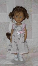 Global LORI Doll Wig SZ 7/8 SMALL LT BRN Long Braid/Tiny Curly Bangs A NWT