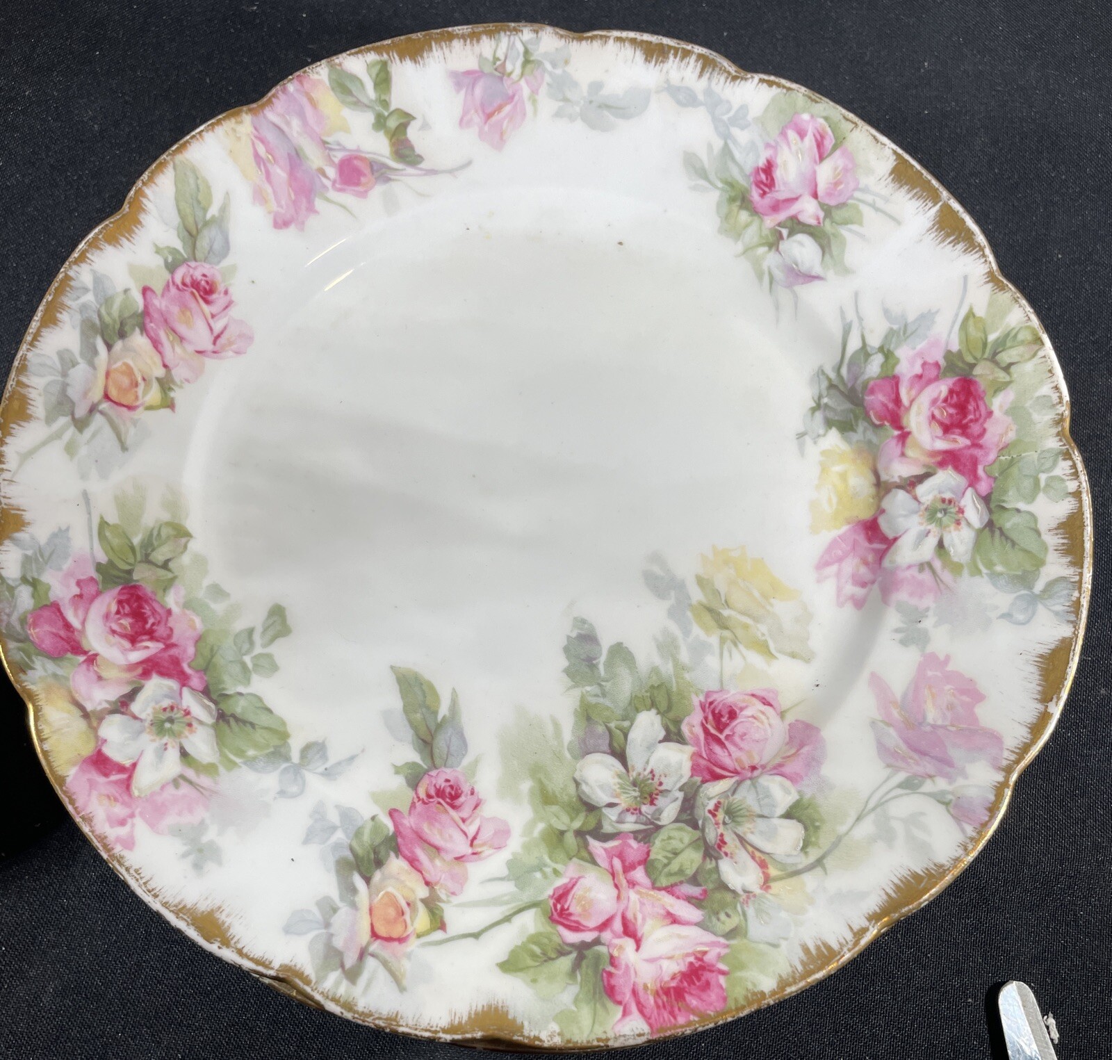 4 CH Field Haviland GDA Limoges France Handpainted 81/2” Plate Roses