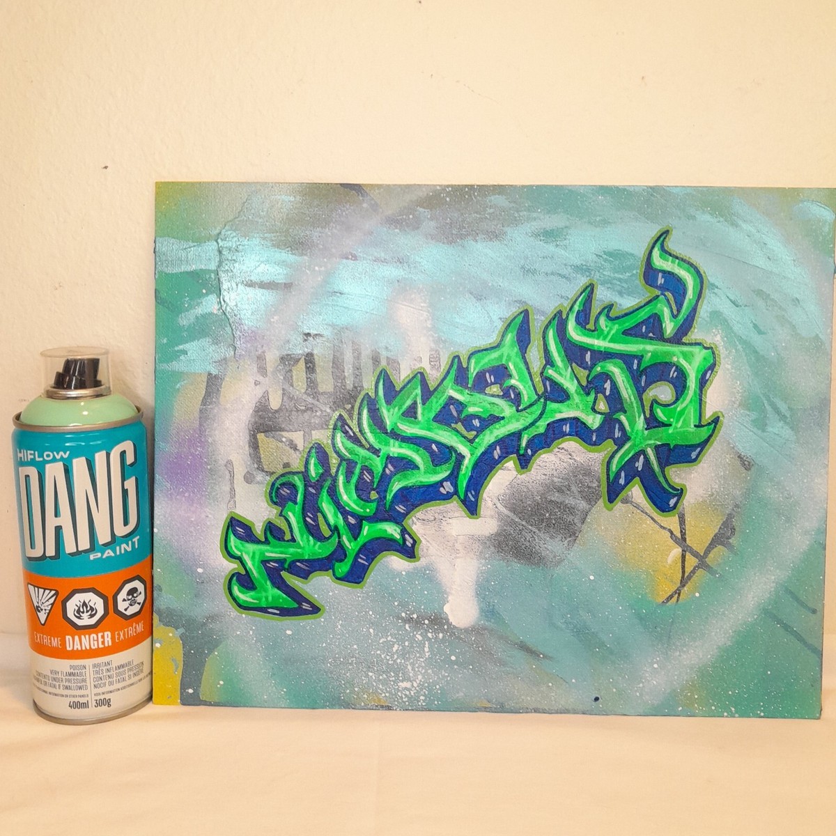 Original Street Art Graffiti Canvas Panel NIMBUS 14x11 Acrylic