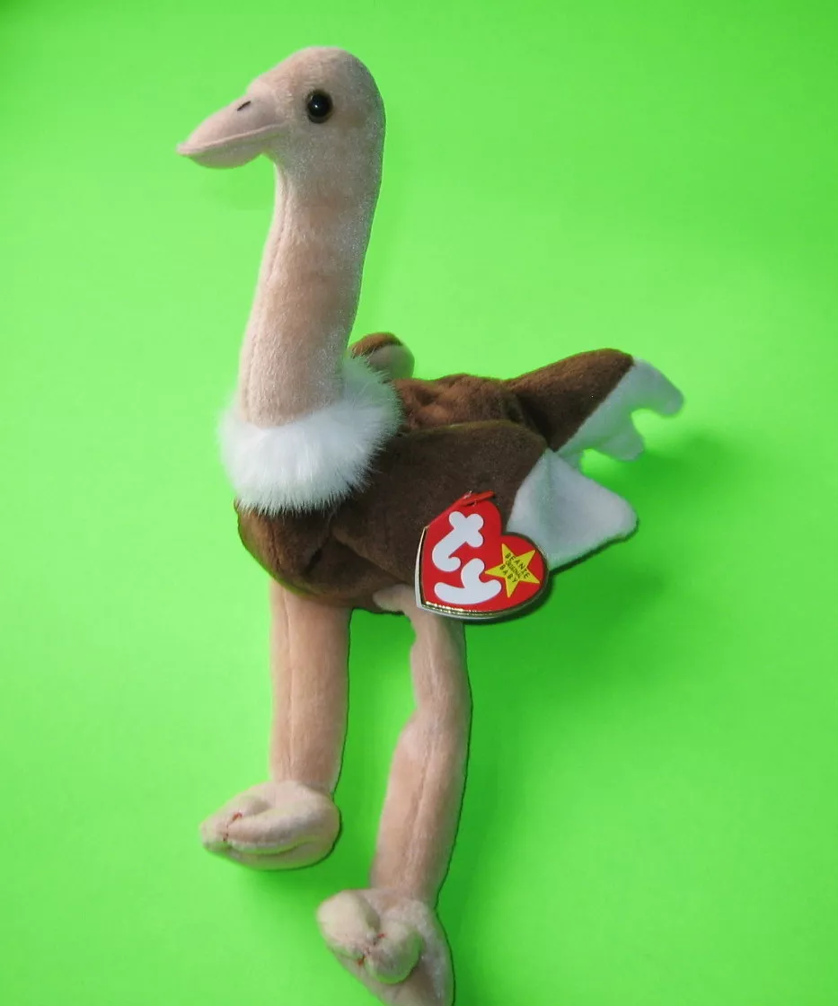 Stretch Ty Beanie Baby Ostrich Bird 5th 6th PE MWMT September 21 1997 style 4182