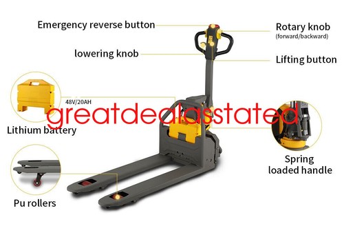 1.5T Electric Pallet Truck with Reliable Engine and Motor 48V 20AH 550/685mm - Picture 5 of 9