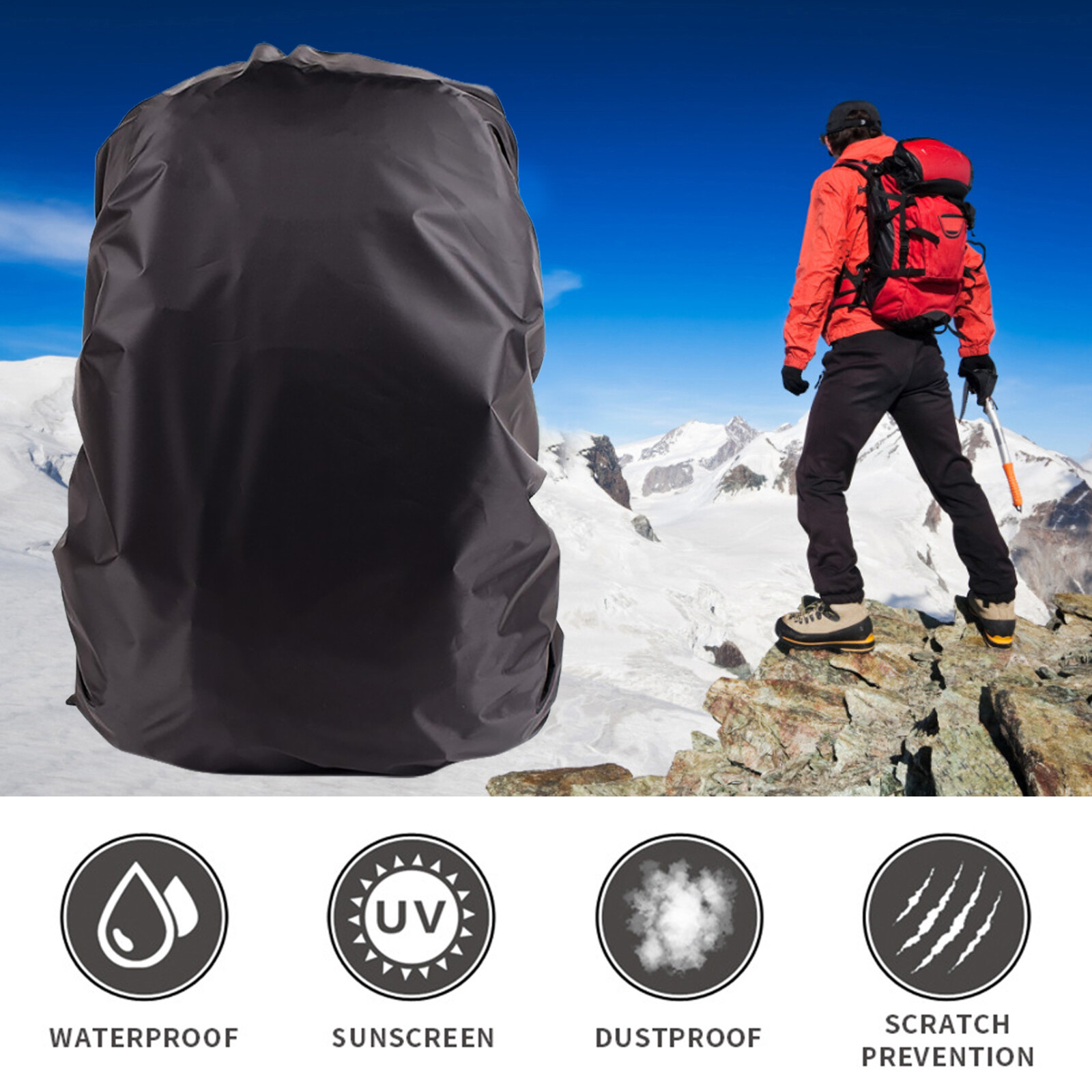 Waterproof Backpack Rain Cover Antislip Rucksack Rainproof Coating