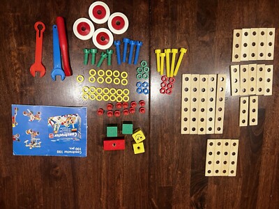 Vintage HEROS Constructor Building Blocks with Tools (97 pc) + Original Leaflet