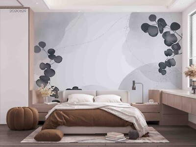 3D Leaves Flora Watercolor Self-adhesive Removable Wallpaper Murals 4