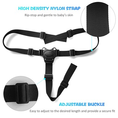 Baby Safety Belt Adjustable Three-point Harness Enhanced Stability fr Child Q9M7