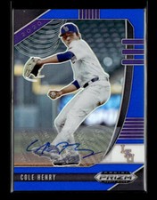 2020 Panini Prizm Draft Picks #PDP55 Cole Henry Base Autographs Blue Prizm #/60