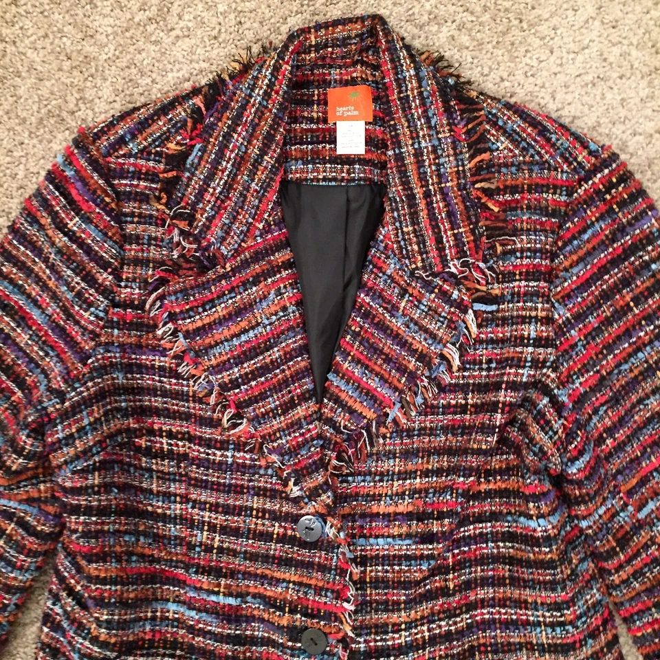 Hearts Of Palm Blazer Womens Size 14 Multicolor Shag  - Image 2 of 4