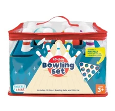 Chuckle & Roar 10 Pin Bowling Set - Family Game Easy Set-up. Pin holder included