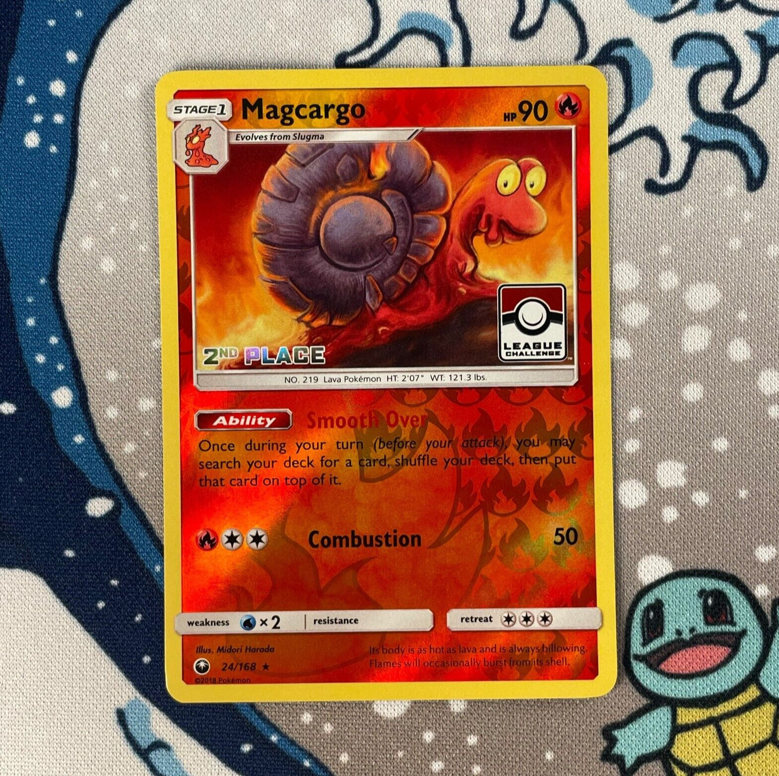 Magcargo 24/168 2nd Place Pokemon League Promo Reverse Holo Pokemon Card LP