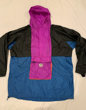 VTG Reebok Boundless Colorblock Windbreaker Pullover 1/2 Zip Jacket Hooded XL