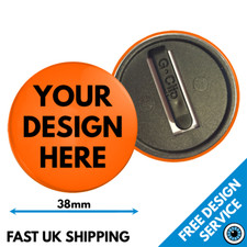 38mm Custom Neon Badges Plastic Safety Badge ? Personalised Badge Slider 