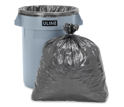 Pack of 2 Uline Steel Tuff Trash Liners 33 Gallon 1.5 Mil S-1027 (200 pcs total)