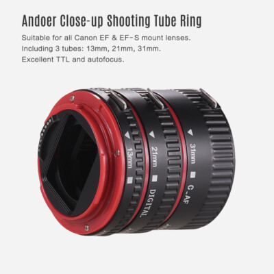 AF Macro Lens Extension Tube Close Up Ring For Canon EOS EF EF-S Camera Q8Y4