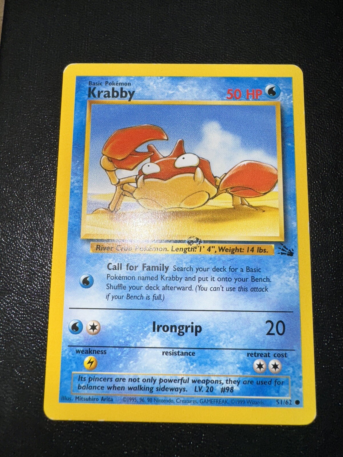 Krabby 51/62 Pokemon Fossil Ink Dot Misprint Printer Hickey Repeating ...