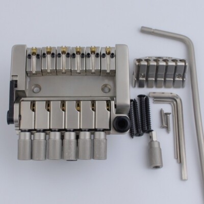 Guyker Headless Roller Saddle Tremolo Bridge Tailpiece Nickel Color