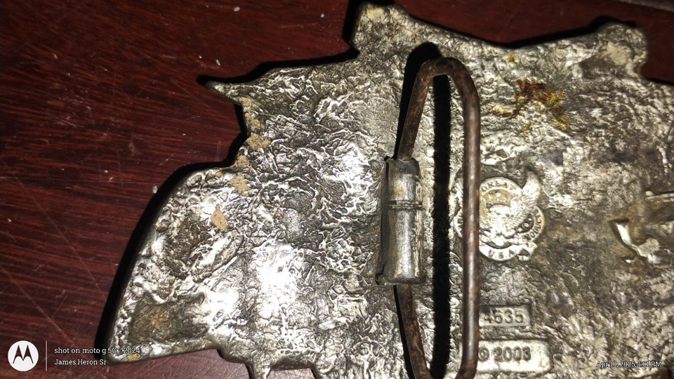 Cowboy Great American Belt Buckle Guns Roses Playing Cards Vintage 2003 #4635 - Image 4 of 4