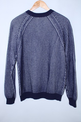 Steven Alan Men's Small?? Navy Blue White Striped Crew Neck Sweater - 第 5/8 張圖片