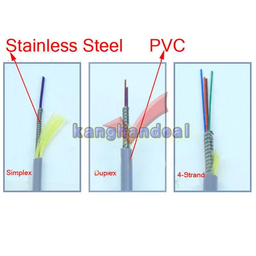 200M LC-LC 4 Strand 9/125 Indoor Armored Cable Multi-Mode Fiber Optic Patch Cord