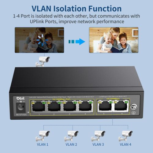 6-Port Ethernet PoE Switch with 4 Ports PoE+, 2*Fast Ethernet Uplink 10/100Mbps - Picture 2 of 11