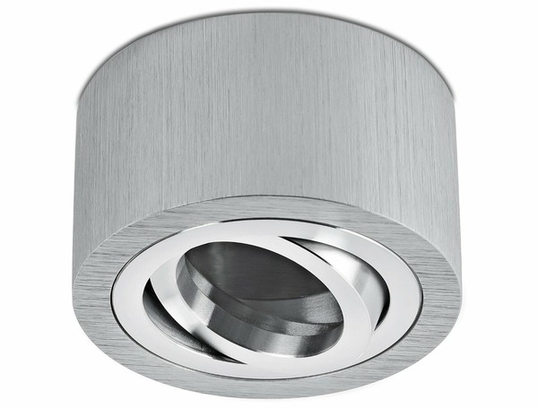 Slim Aluminium Aufbaustrahler Strahler Silber GebüRstet - FüR Led Modul 230V-image