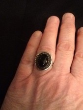 Sterling Silver Onyx Ring Size 7 - PRICE REDUCED