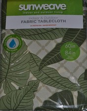 Indoor/Outdoor Tropical Leaf Cloth Tablecloth Green 60/84 Zipper Palm Fabric NEW