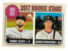 2017 Topps Heritage Red Sox Rookies Robby Scott/Andrew Benintendi #314