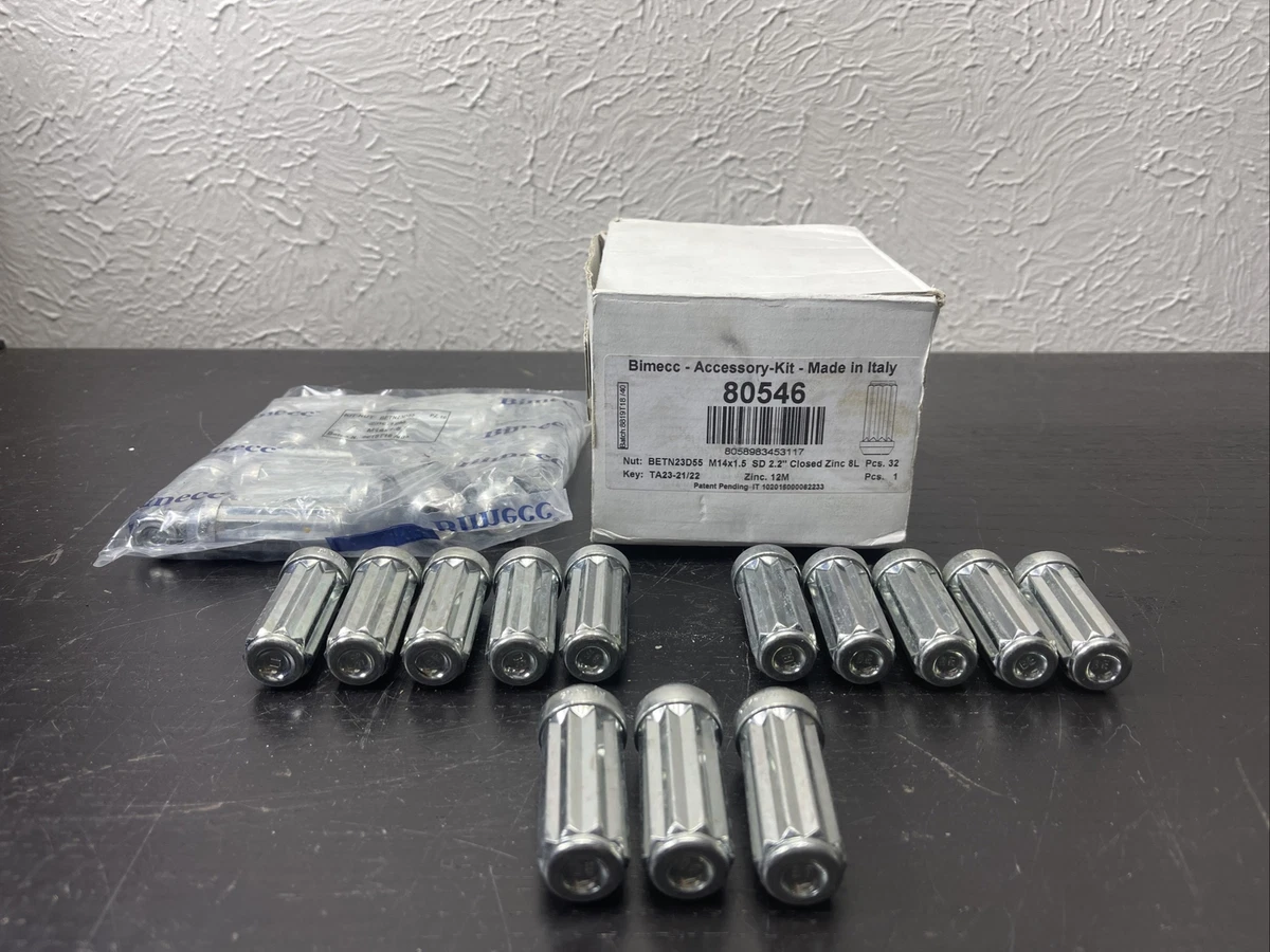 Bimecc Lug Nuts M14 X 1.5 SD 2.2 Closed Zinc 8L Nut BENTN23D55 