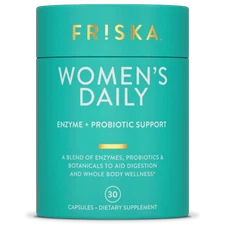FRISKA Women’s Daily Digestive Enzyme and Probiotics Supplement - 30ct