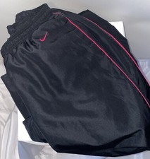 NIKE Jogging Pants VINTAGE Women  s Sz XL Nylon Sewn SWOOSH Joggers Zip Bottoms