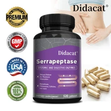 Serrapeptase 45000 SPU | 30/60/120 Capsules | Supports Sinus Health