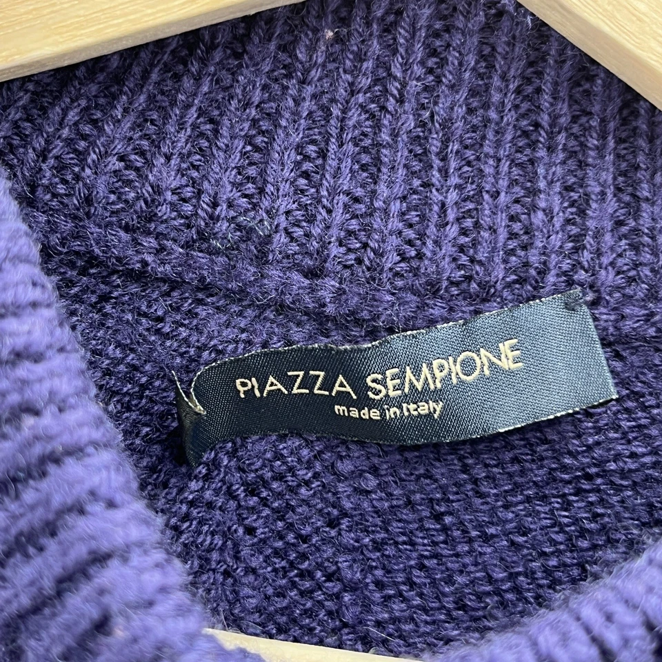 Vestido Piazza Sempione Mujer 6 Púrpura Lana Grueso Pucker Tejido Suéter Bodycon Mini Foto 4 de 4