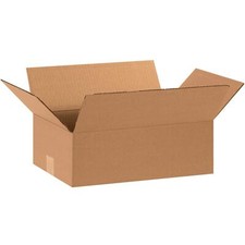 25 Pack Flat Corrugated Shipping Boxes 15x10x5 Kraft Cardboard Made in USA