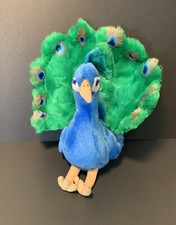 FAO Schwarz Peacock 15" Plush Blue Green Bird Stuffed Animal Toys R Us