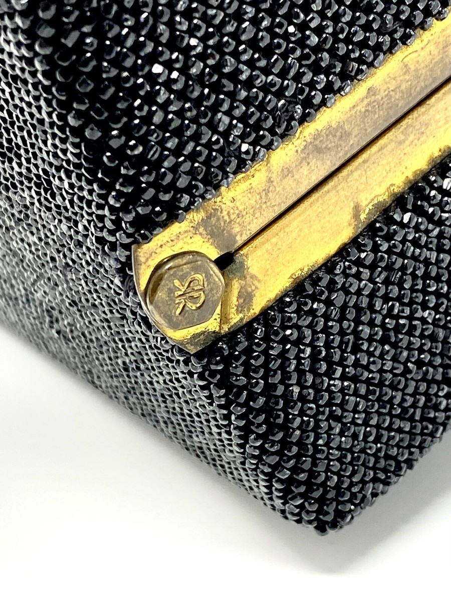 blackmeans ケース　BLACK/ANTIQUE GOLD Black Beaded Box Purse 1940s Vintage | eBay