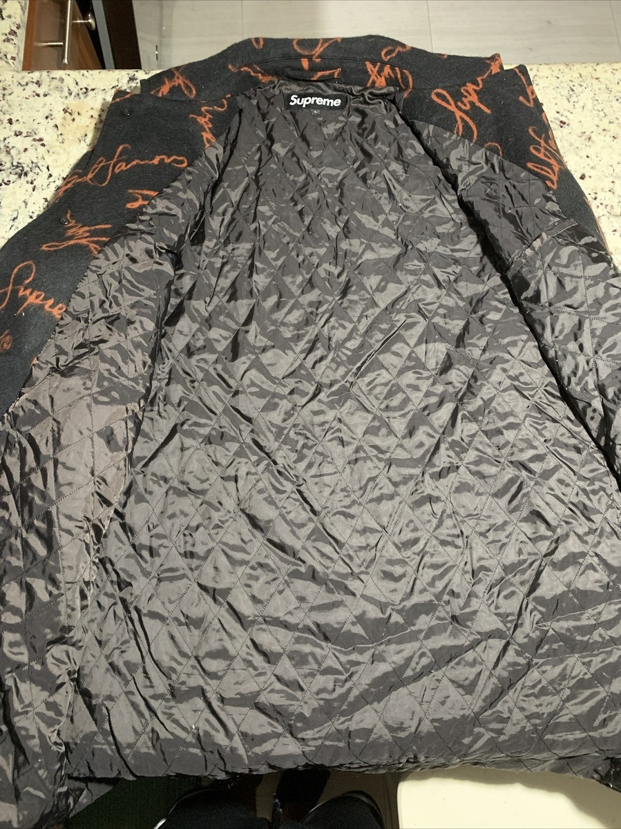 Supreme Script Logos Wool Overcoat Sz L | eBay Supreme Script Logos Wool Overcoat Sz L | eBay