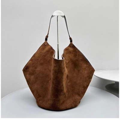 Khaite Tote Bag Frosted Cowhide Suede Bag, Bucket Bag Shoulder Tote Bag, Women's