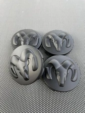 DODGE 4X MATT BLACK 63 mm/2.48 in Wheel Center Caps - Satisfaction Guarantee