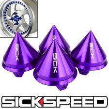 4 Pc Spiked Center Wheel Caps For Tireswheelsrims Purple Spike Cap P11