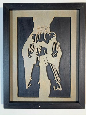 Detailed Shogun Robot Warrior Goldorak Scroll Saw Wood Art Ready To Hang