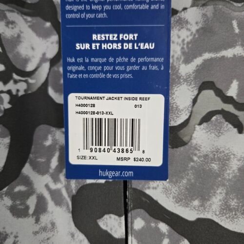 HUK New $240 Mens Wind/Waterproof Hooded Shell Jacket Sz 2XL Smoke Camo Fishing - Picture 10 of 23